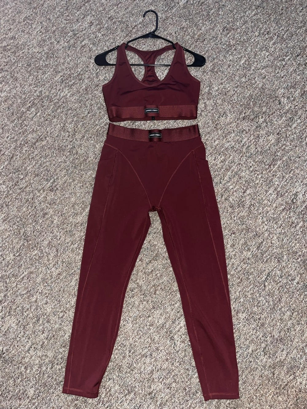 Savage X Fenty Sport Women's High-Waist Burgundy Active Leggings